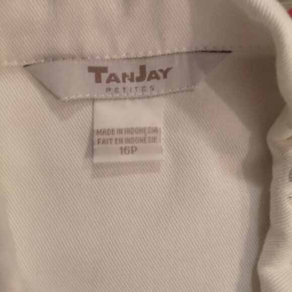 TanJay Ladies Size 16 Petite White Jean 2 Piece Suit - Picture 2 of 10